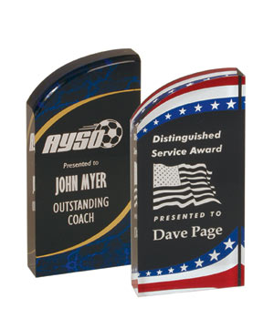 Acrylic Rounded Marble or Stars & Stripes Awards